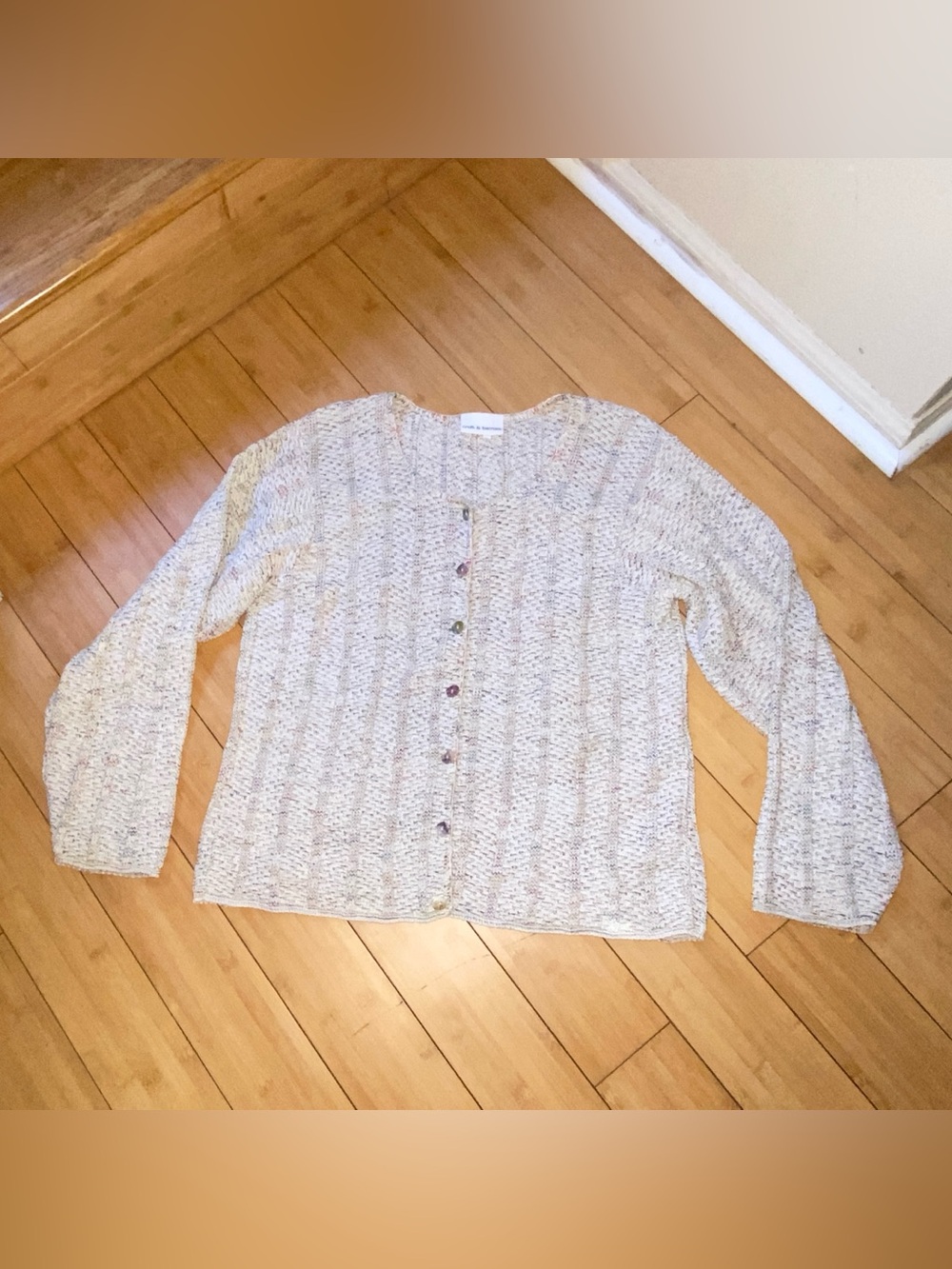 Multicolor Knit Button-Front Women's Sweater